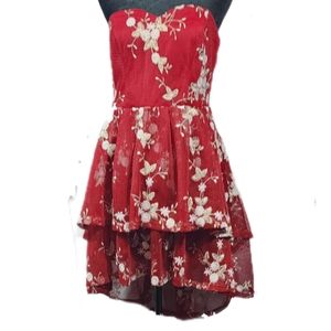 NWT The Sang Red with embroidered floral dress